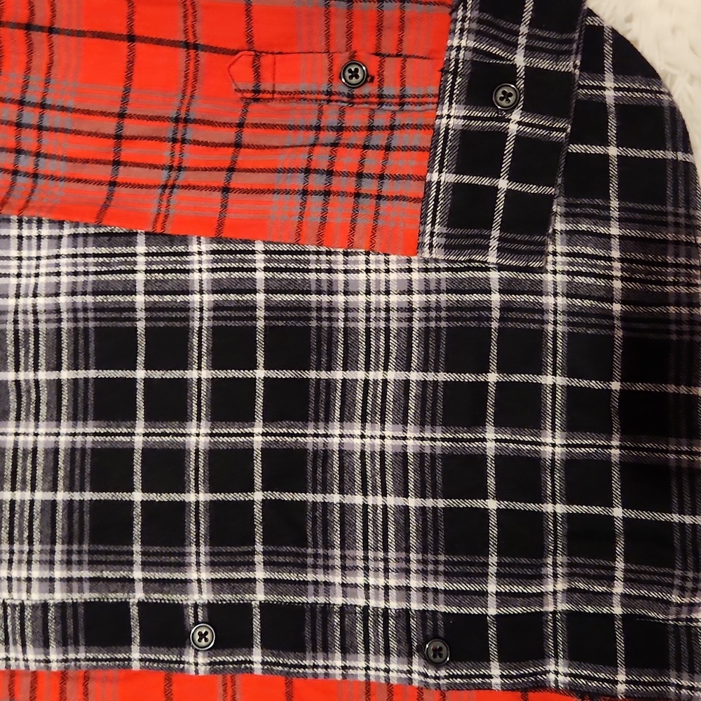 Forever 21 Plaid Color Blocking Button Down Shirt… - image 4